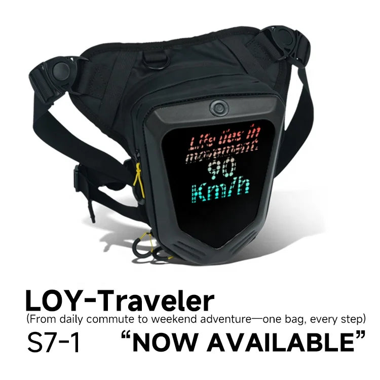 Riñonera Impermeable para Motocicleta con Pantalla LED Inteligente