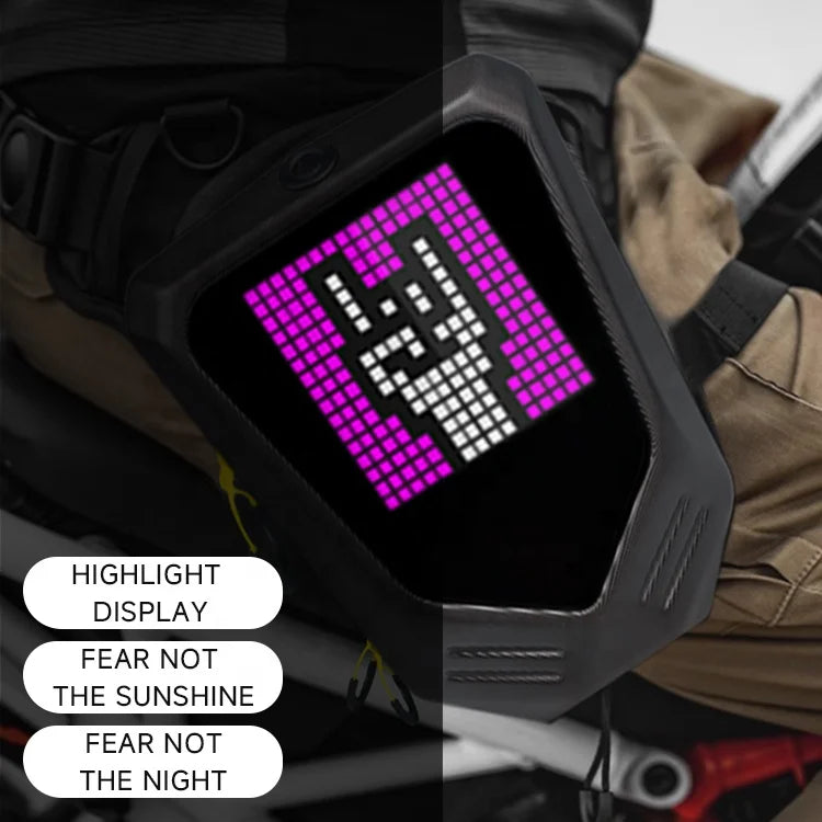 Riñonera Impermeable para Motocicleta con Pantalla LED Inteligente