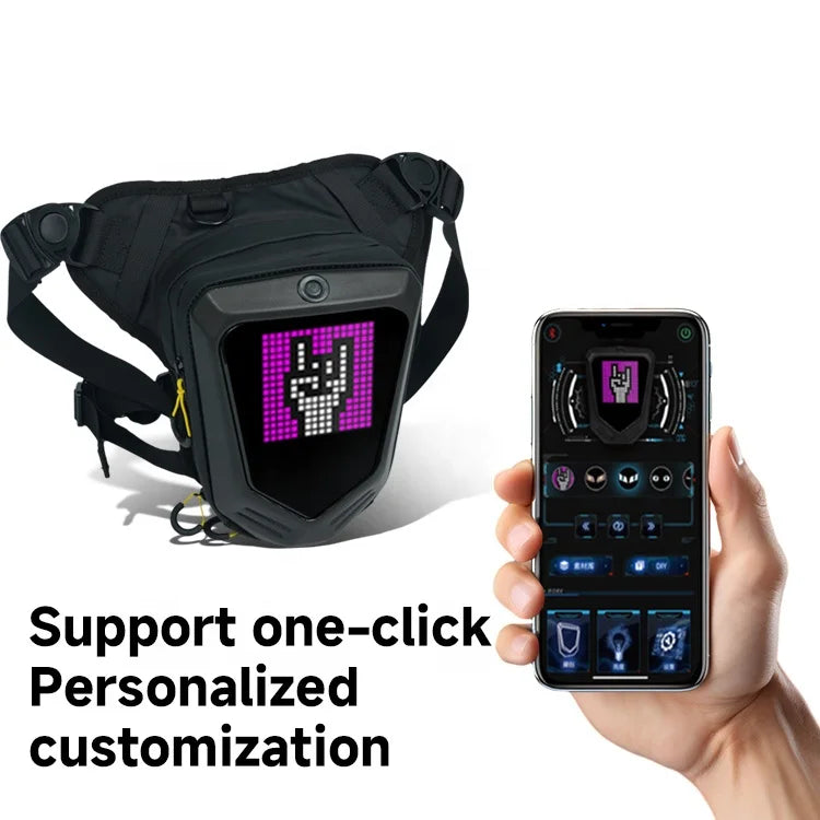 Riñonera Impermeable para Motocicleta con Pantalla LED Inteligente