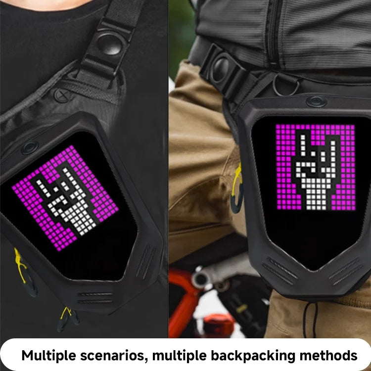 Riñonera Impermeable para Motocicleta con Pantalla LED Inteligente