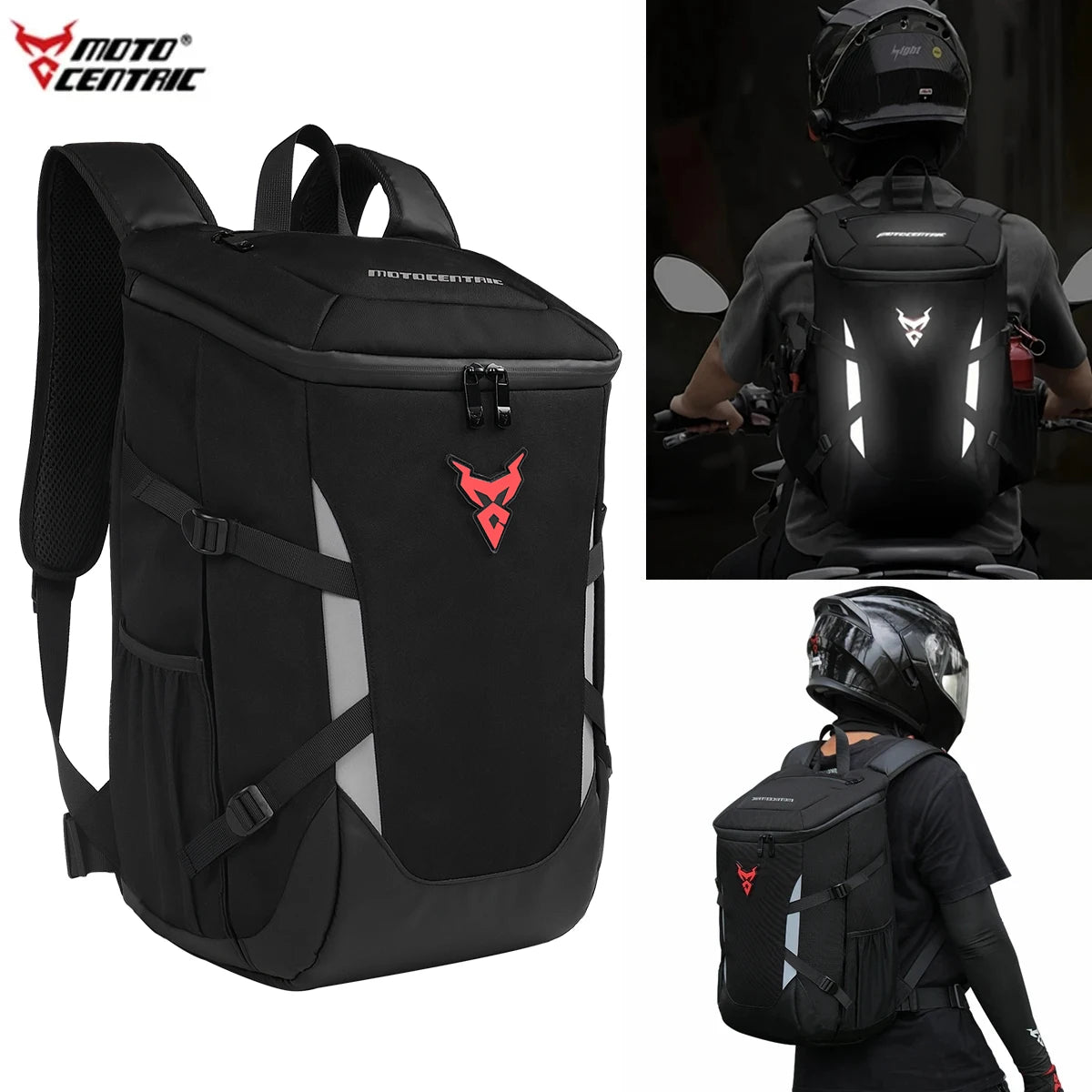 Mochila para Casco de Moto Impermeable MOTOCENTRIC 1200D Reflectante